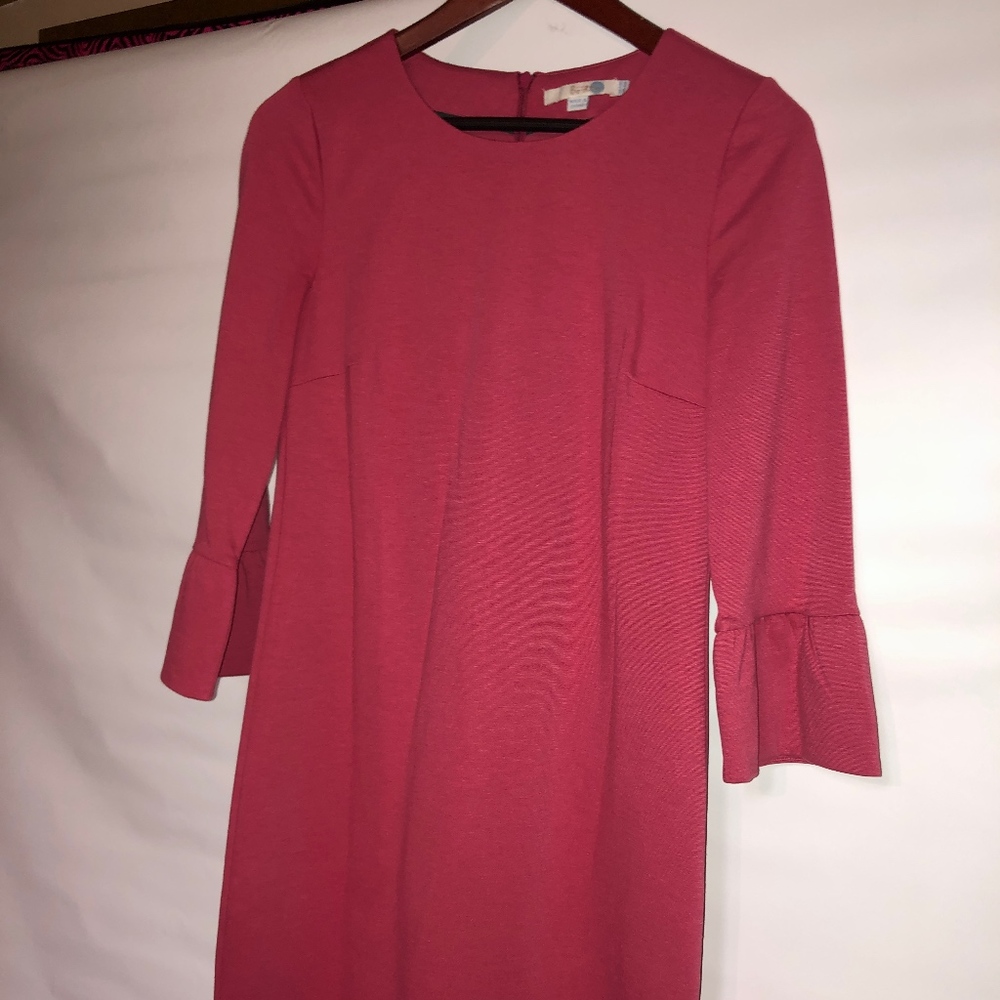 Boden Pink Knit bell sleeved sheath dress 6R